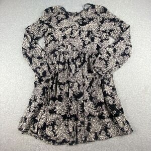 Zara Trafaluc Mini Dress Small Black White Paisley Print Long Sleeve Boho Trendy